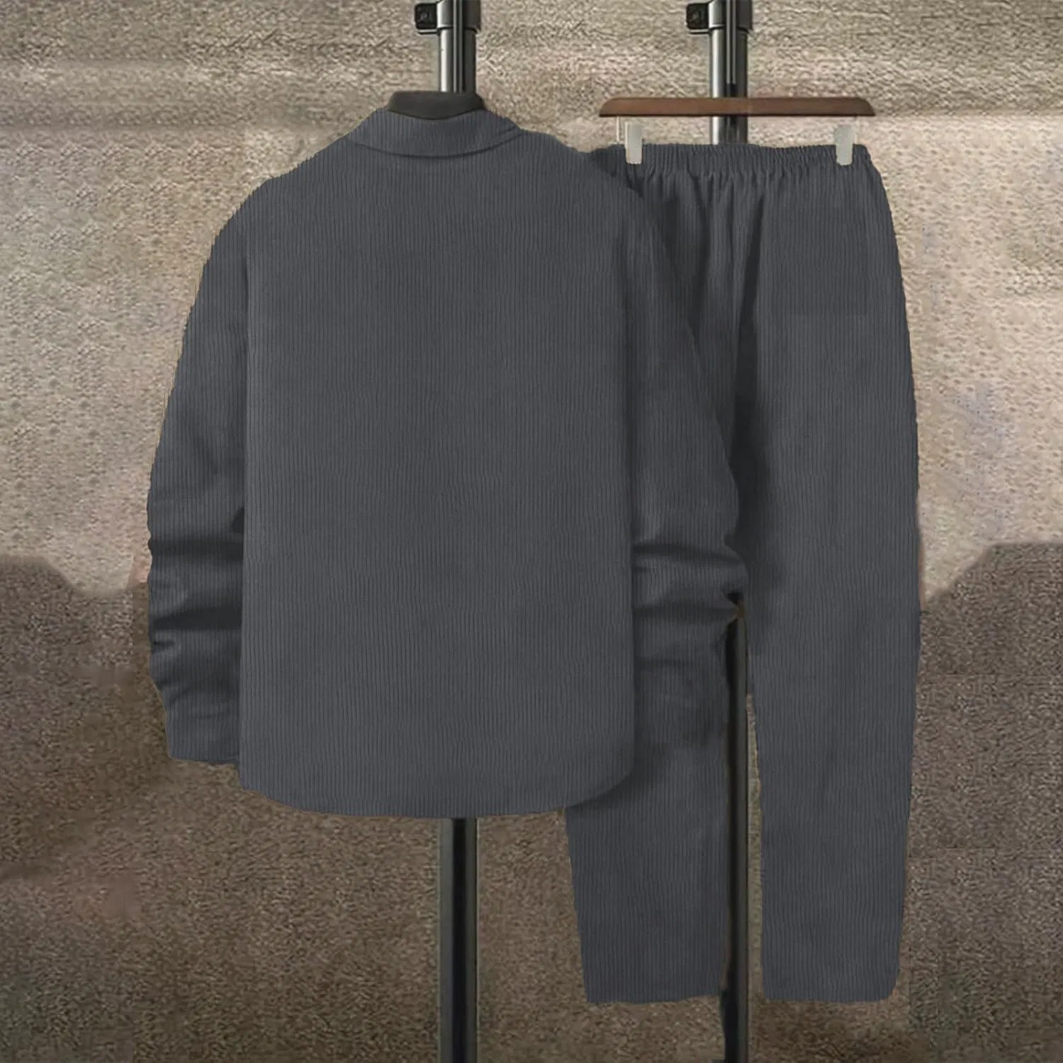 Костюм спортивный из вельвета, 2 предмета, Dark Gray — фото 4