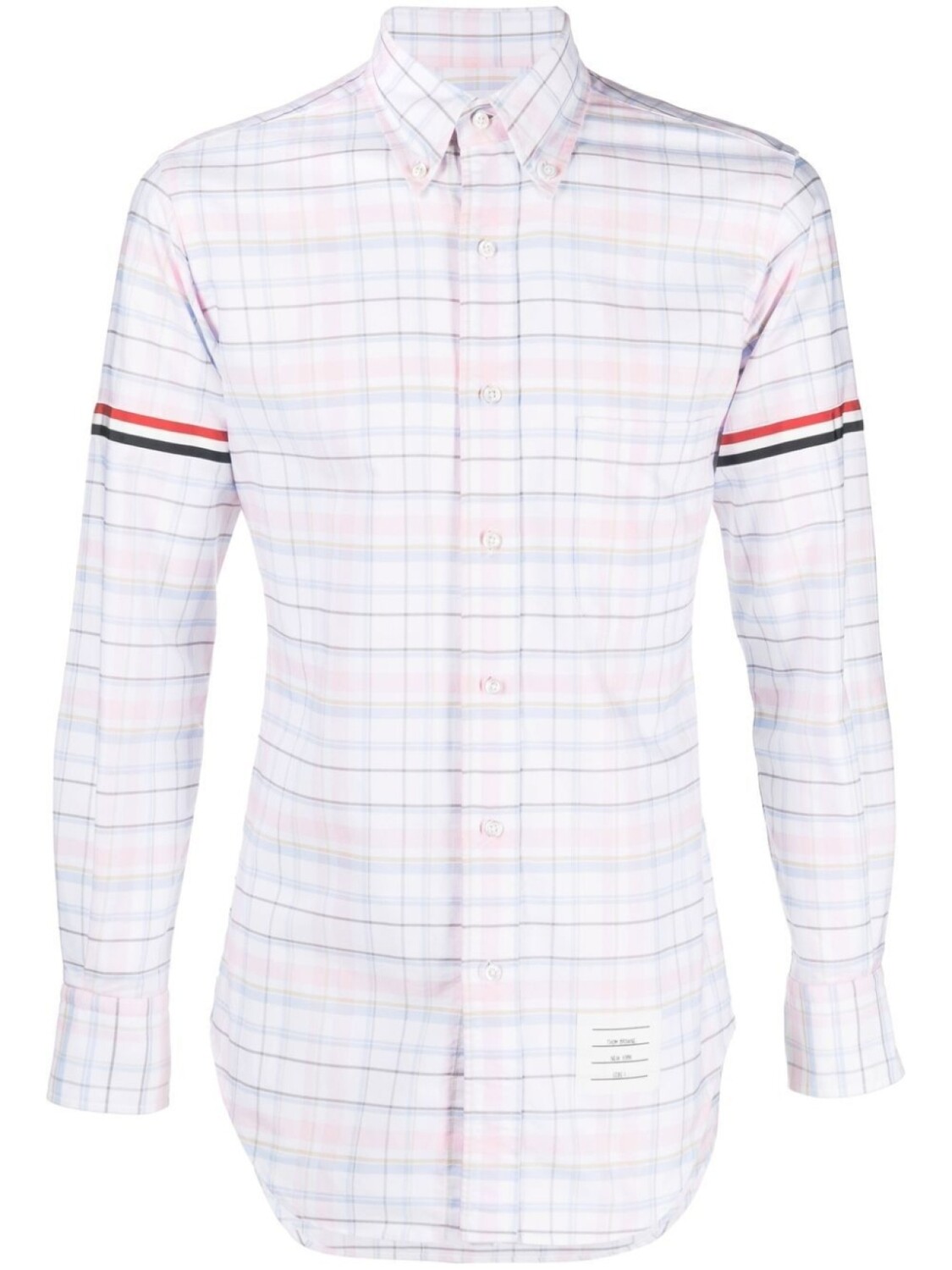 

Thom Browne клетчатая рубашка с длинными рукавами, розовый