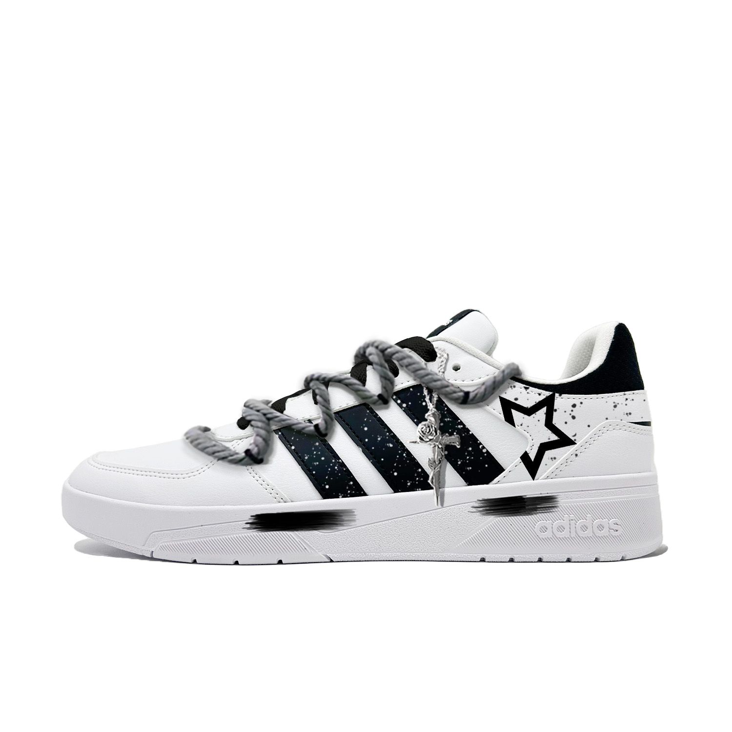 

Adidas Neo Кроссовки Courtbeat Stars с низким верхом для скейтборда, противоскользящие, износостойкие, мужские, черные