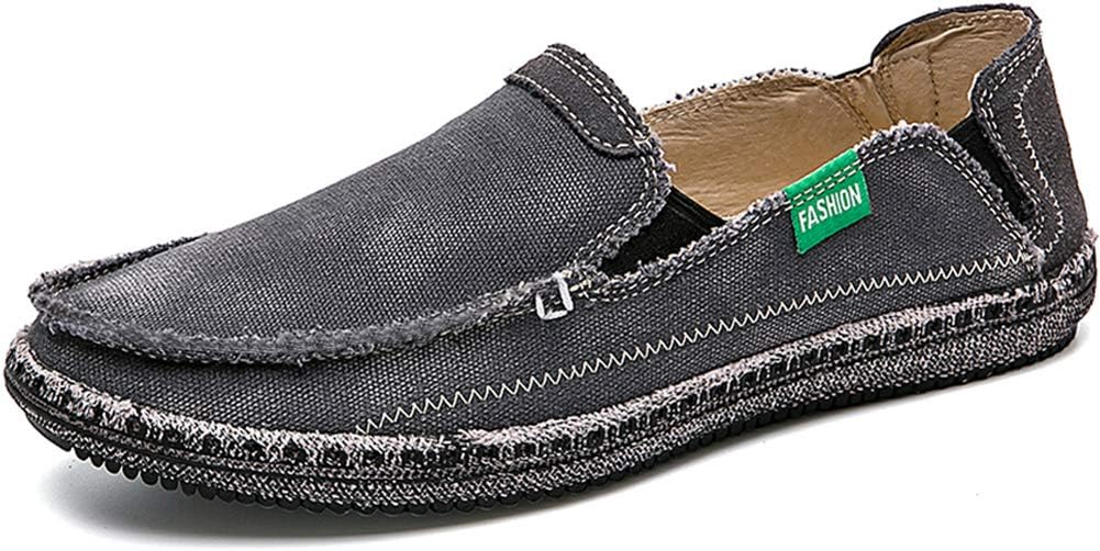 

Мужские повседневные тканевые туфли CASMAG, слипоны из холста, удобные винтажные лоферы на плоской подошве, серый