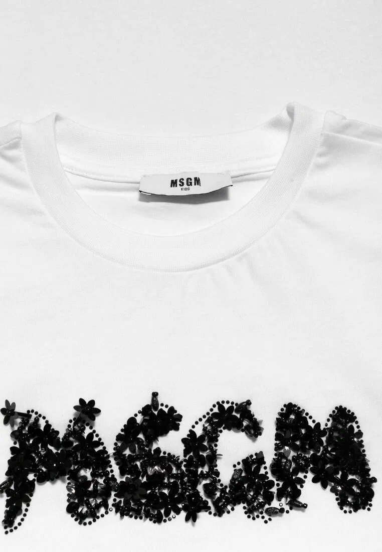 Футболка, хлопок, для детей Msgm, белый — фото 3