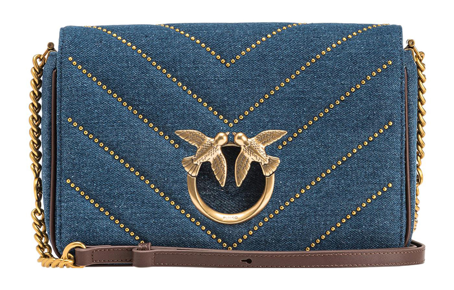 

PINKO Сумка love bag polyamide с polyurethane swallow, портативная сумка через плечо, женская сумка через плечо blue