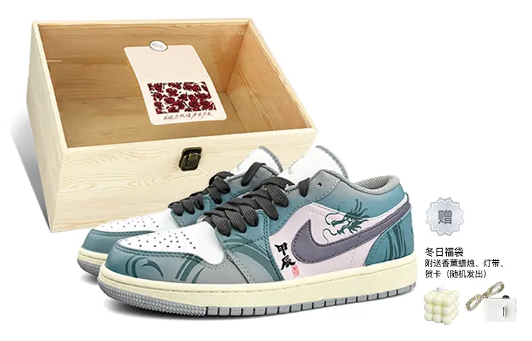 

Кроссовки Air Jordan 1 Skateboarding Shoes Men Low-top Purple, зеленый