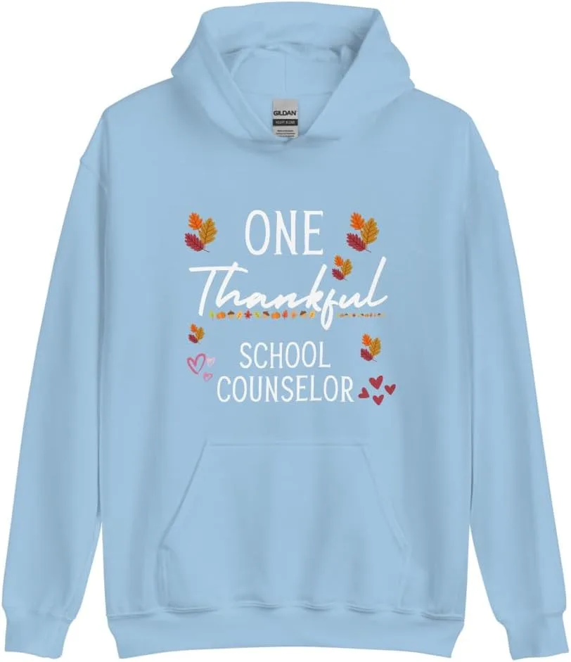 Толстовка Thankful School Counselor | Юмористическая толстовка на День благодарения для школьного консультанта, унисекс Generic, светло-голубой