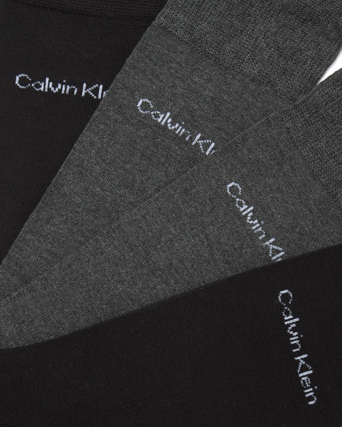 Мужские носки Calvin Klein под повседневную одежду - 8 пар мягких рабочих носков из хлопковой смеси для мужчин, для повседневного делового и официального ношения, Black/Grey Solid — фото 4