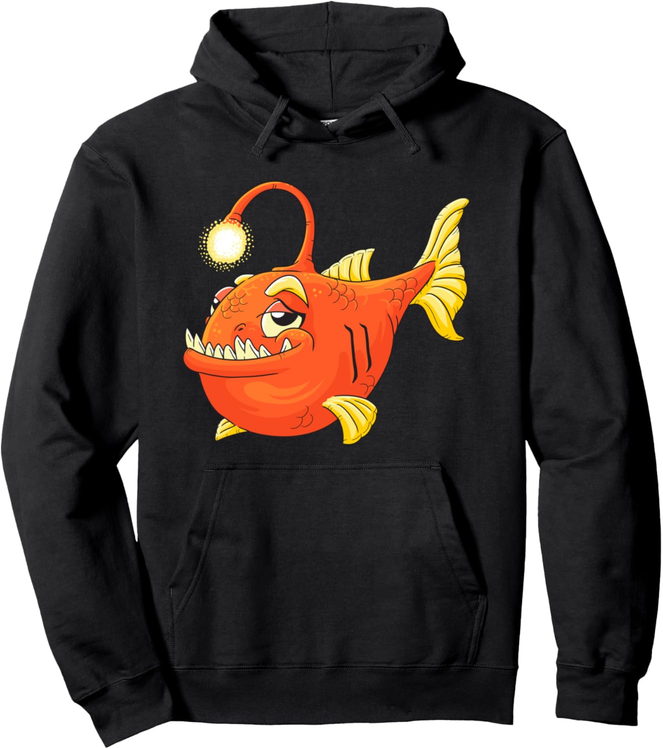 

Милая толстовка с изображением удильщика и глубоководной рыбы Cute Anglerfish Apparel, черный