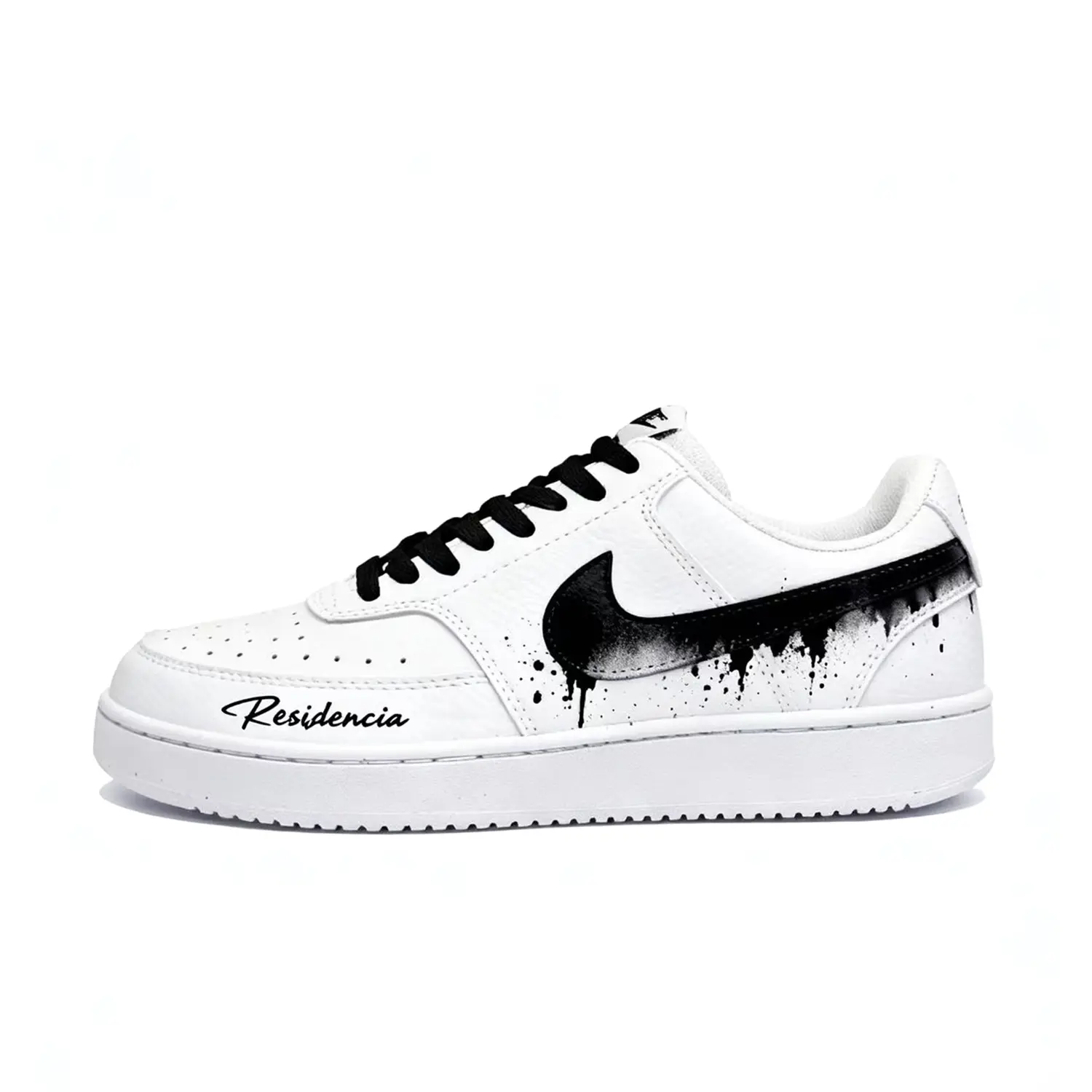 

Nike Мужские низкие скейтбордные кроссовки Court Vision 1 для удаления и предотвращения плесени, износостойкие, черный с белым