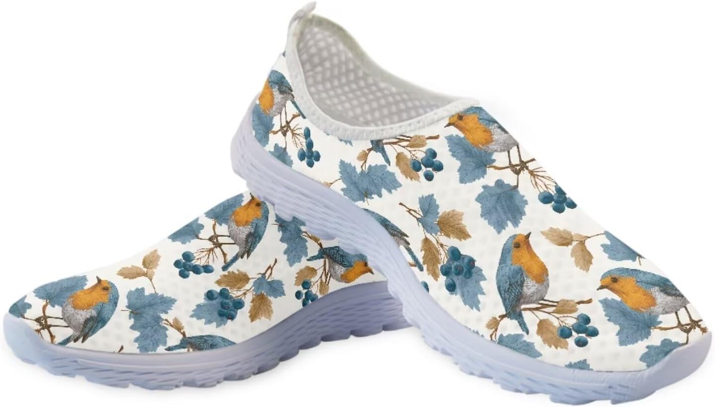 Кроссовки Jeiento Comfort Slip On для женщин и мужчин с сеткой, дышащие теннисные кроссовки для спорта и бега, повседневные лоферы с бабочкой, Small Bird — фото 4