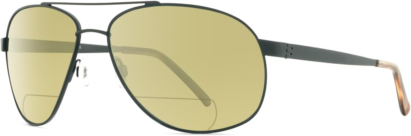 

Солнцезащитные очки-пилот Gladiator с металлическими линзами, поляризованные, бифокальные, для мужчин и женщин, модные, стильные, современные, спортивные Reptile, Matte Gun Metal Black/Sunflower Yellow