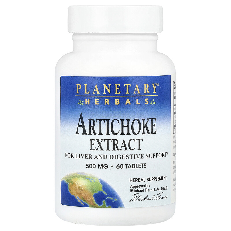 

Planetary Herbals, Экстракт артишока, 500 мг, 60 таблеток