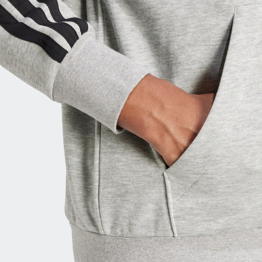 Спортивная толстовка с капюшоном на молнии ADIDAS SPORTSWEAR, пятнистый серый — фото 4