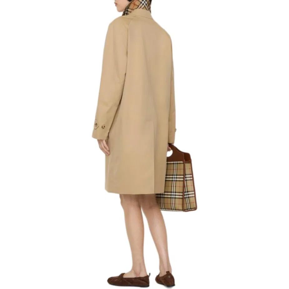 Пальто Burberry Camden Heritage car coat, Mel бежевый — фото 4