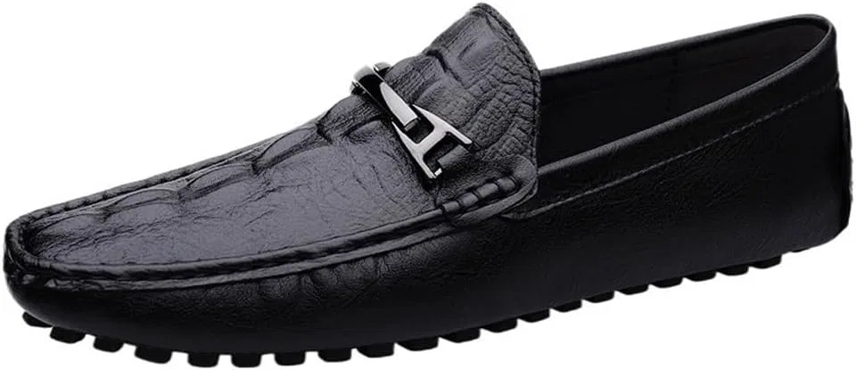 Мужские лоферы из искусственной кожи крокодила, Black UOPYNE