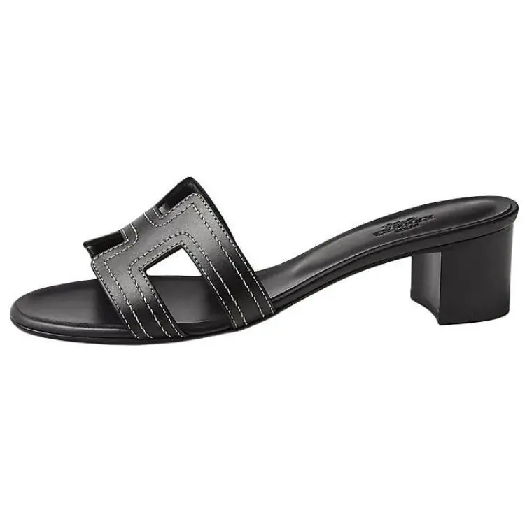 Hermes Женские шлепанцы Oasis Slide, 5 см, черный