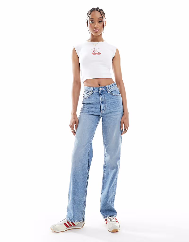 

Джинсы прямого кроя ASOS DESIGN Tall Comfort светло-синего цвета ASOS Tall