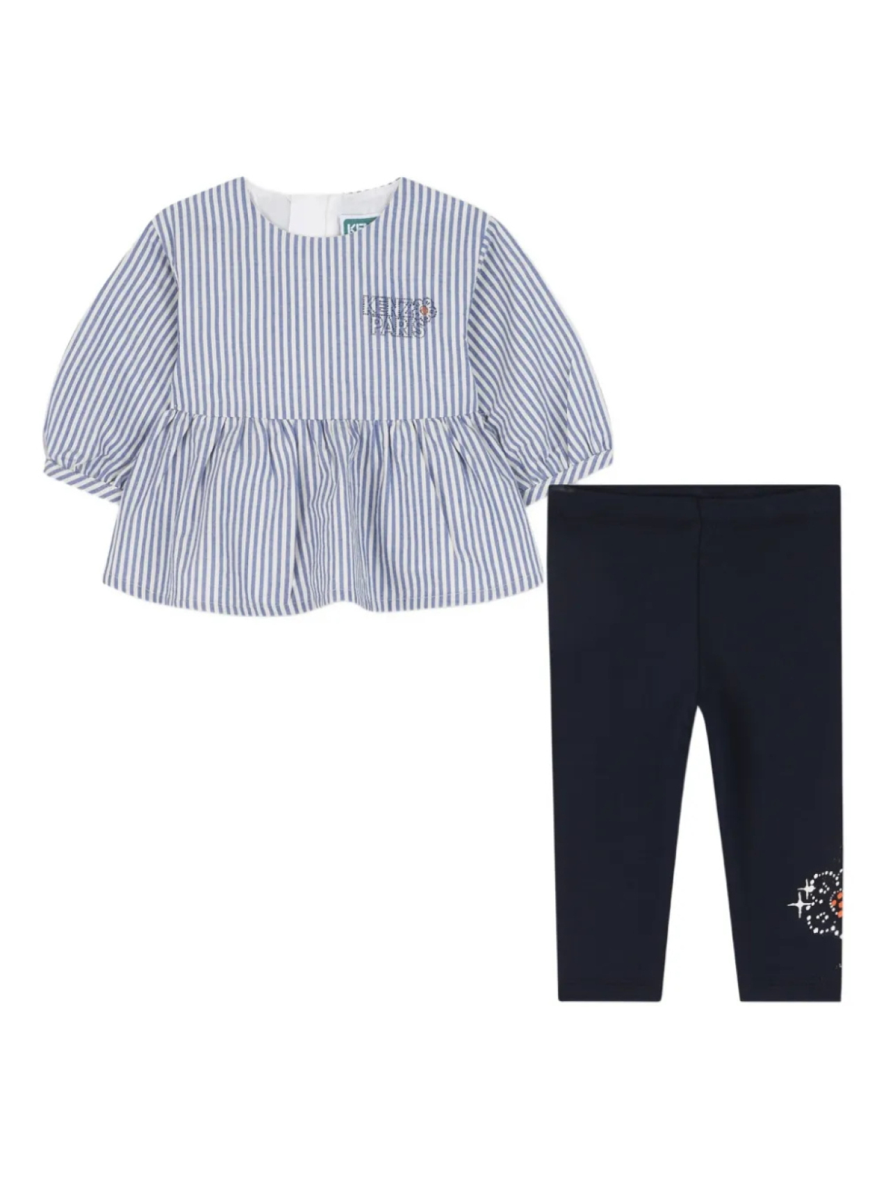 Комплект из двух частей в полоску Kenzo Kids, синий — фото 4