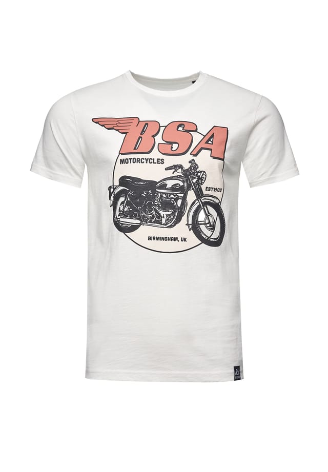 

Футболка bsa birmingham motorcycles с крутым принтом Re:Covered, экрю