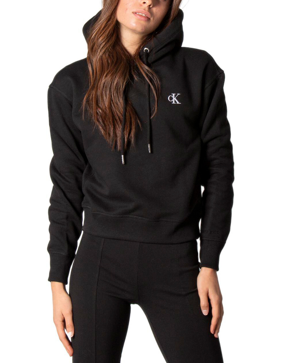 

Толстовка женская Calvin Klein Jeans короткая с капюшоном, черный