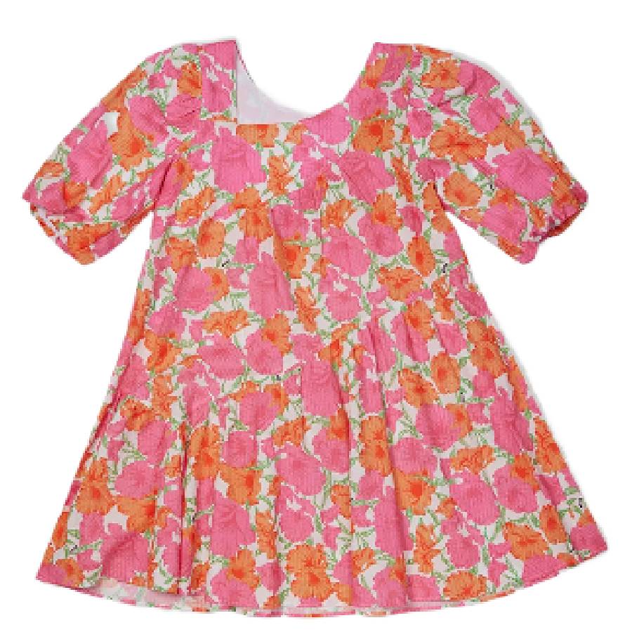 

MSGM Детское Макси-платье с Асимметричным Вырезом и Цветочным Принтом, мультиколор