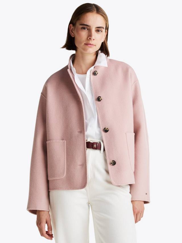 

Куртка-бомбер из богатой шерсти Tommy Hilfiger, цвет Foggy Pink