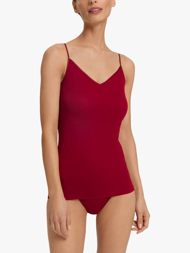 

Хлопковый бесшовный топ спагетти Hanro, Red Dahlia