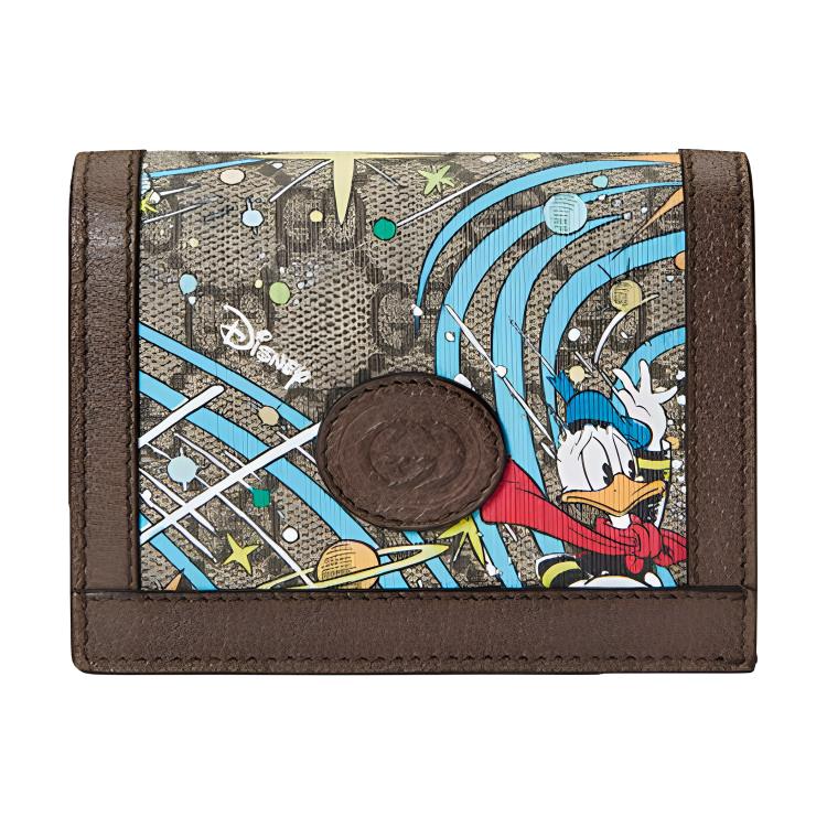 

GUCCI Дамская сумка-шопер Disney с кожаным карманом бежево-черная