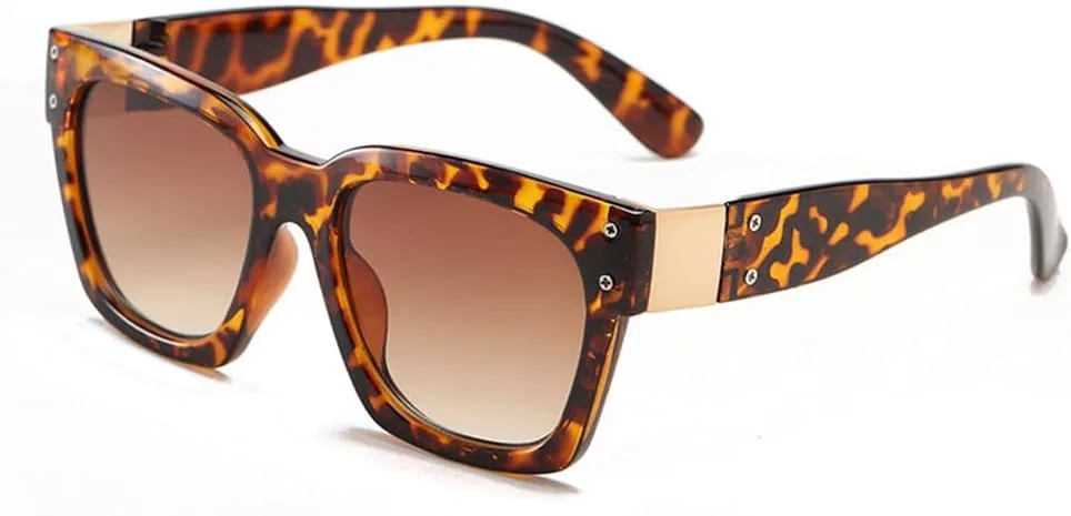 

Ретро солнцезащитные очки для женщин и мужчин, винтажные солнцезащитные очки с защитой от УФ-излучения UV400 для использования на открытом воздухе HCPIHF, Leopard