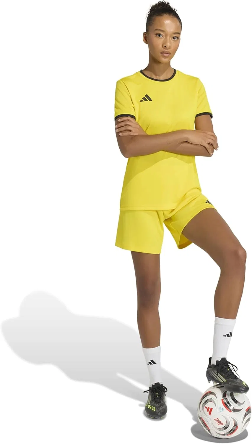 Футболка женская adidas, Team Yellow/Black — фото 2