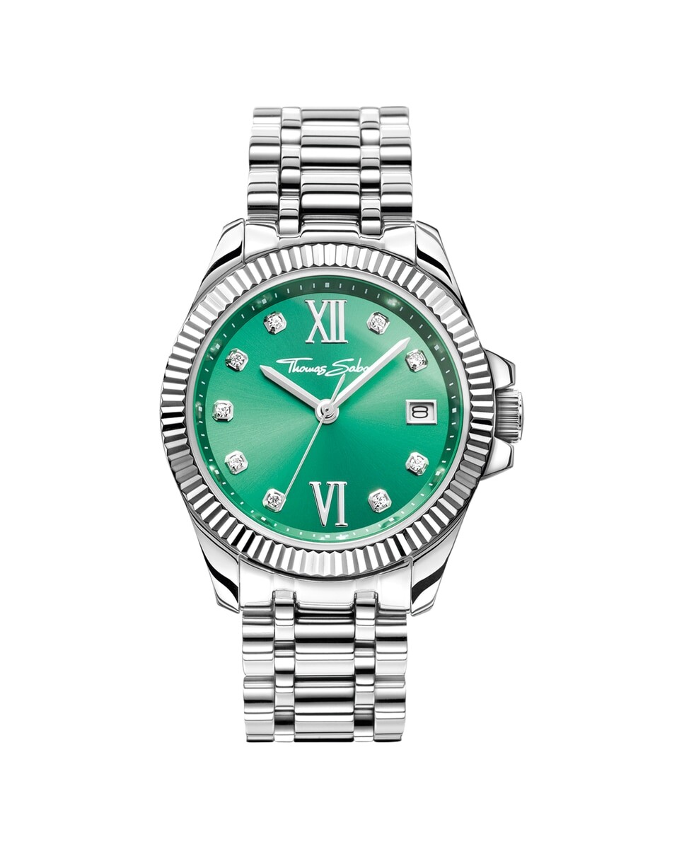 

Женские часы Divine Green из серебристой стали с зеленым циферблатом Thomas Sabo, серебро