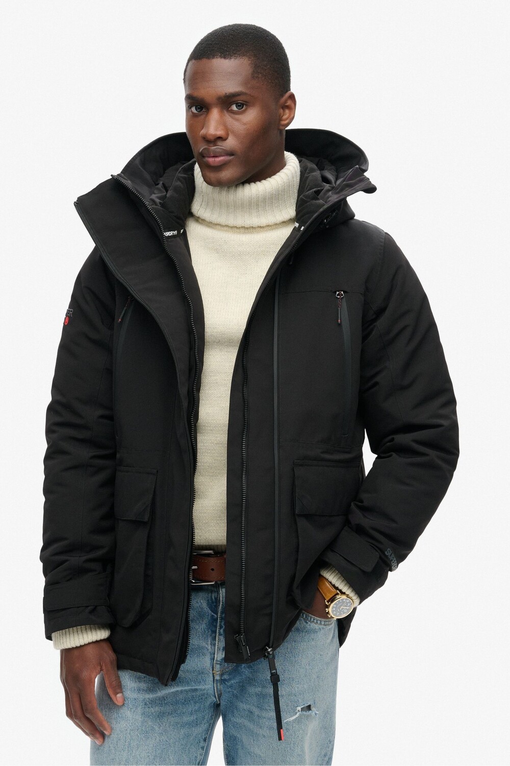 

Hood Ultimate Emb Winbreaker куртка Superdry, черный