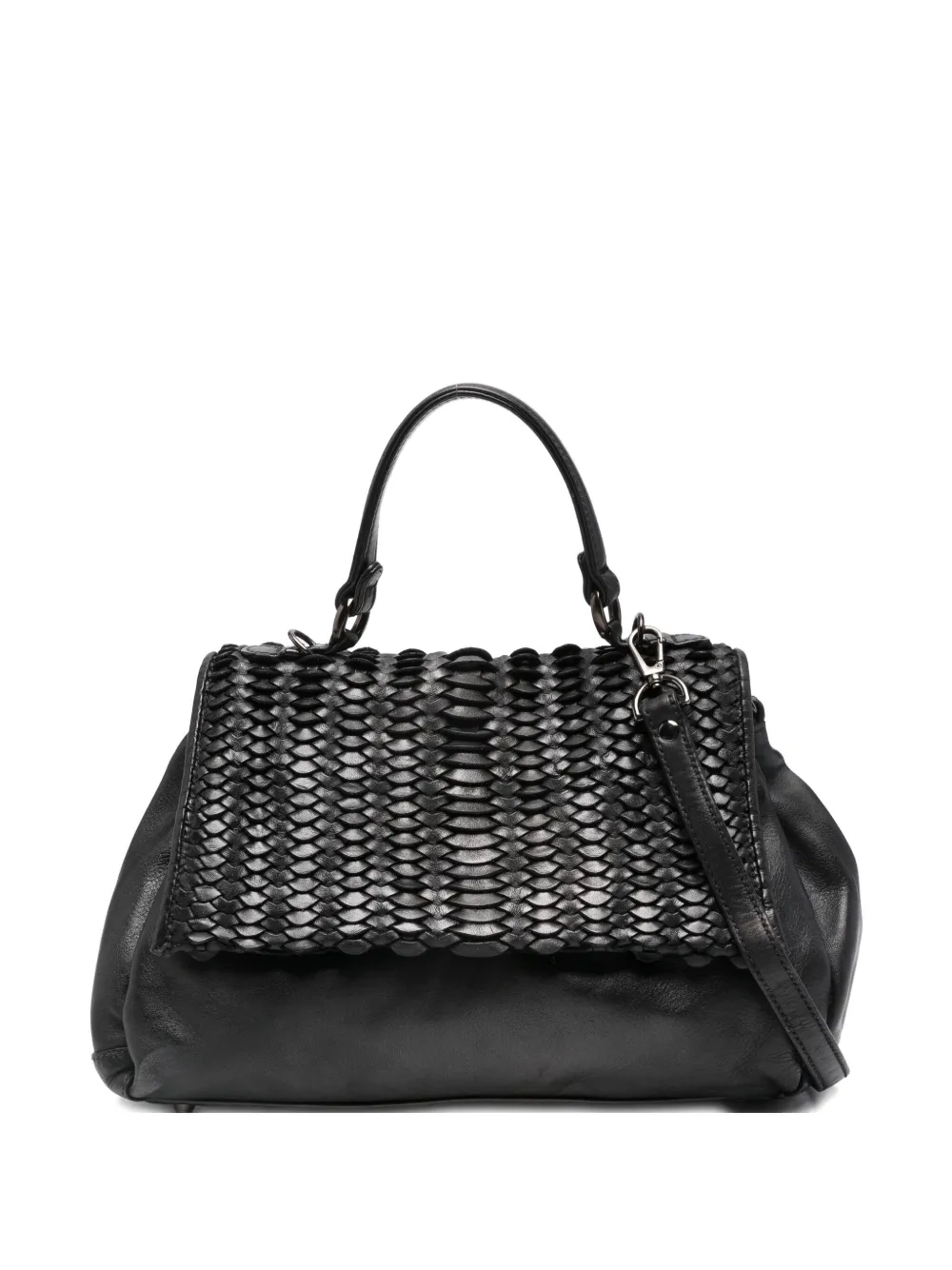 

Сумка на плечо с плетеным клапаном Reptile'S House, черный