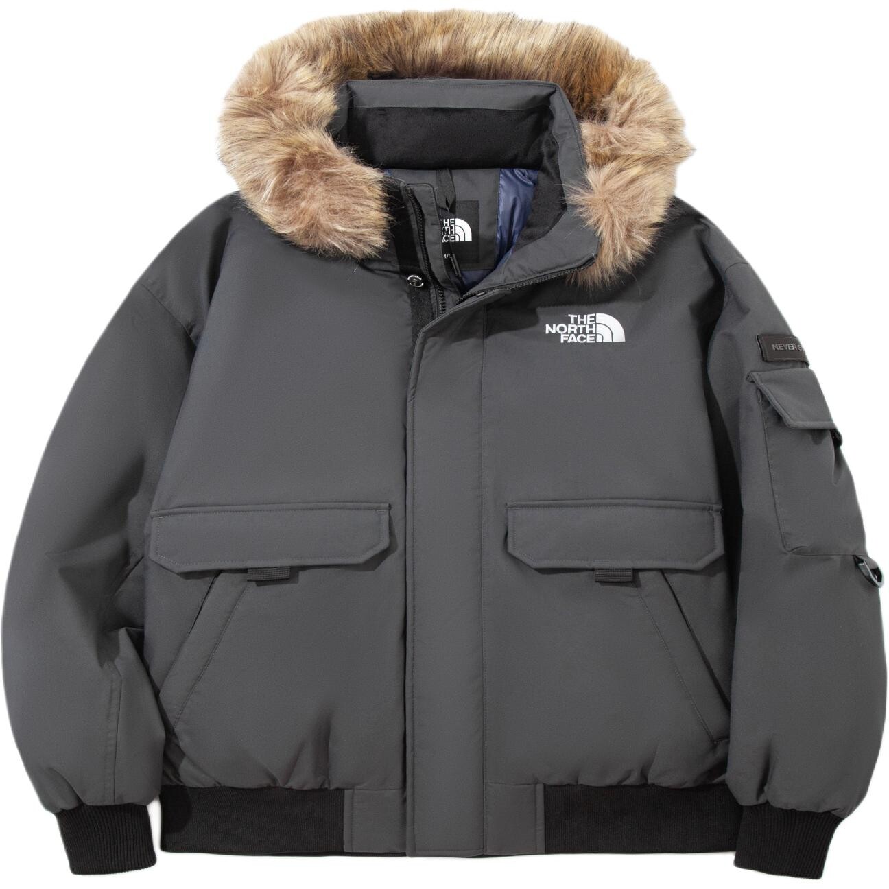 

Пуховик унисекс серый The North Face