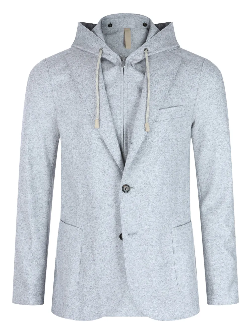 

Однобортный пиджак с капюшоном Eleventy, серый