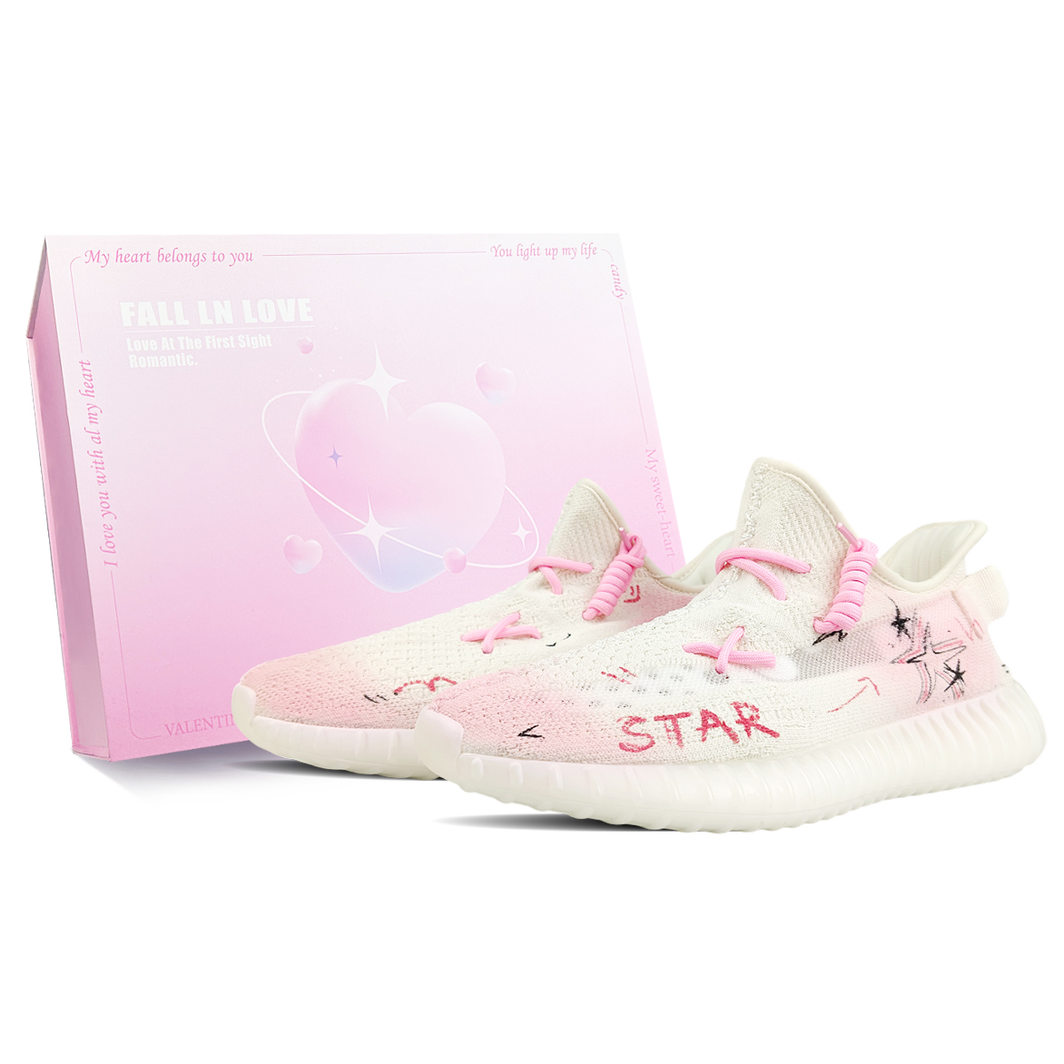 Adidas Originals Кроссовки Yeezy Boost 350 V2, дышащие, повседневные, унисекс, белые, розовые