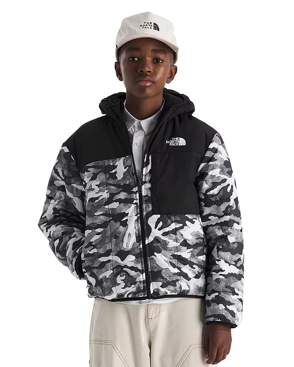 

Двусторонняя куртка Shasta на молнии с капюшоном и принтом для мальчиков - для детей постарше. The North Face, серый