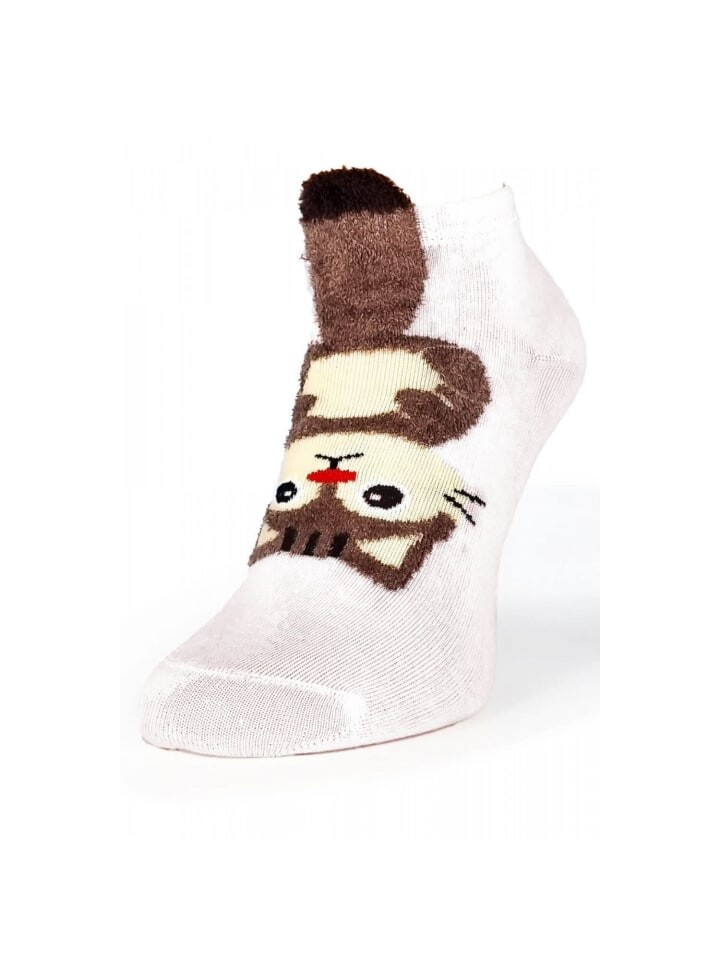 

Носки COFI 1453 Kurze Socken mit Katzenmuster für Damen Freizeitsocken Schöne, белый