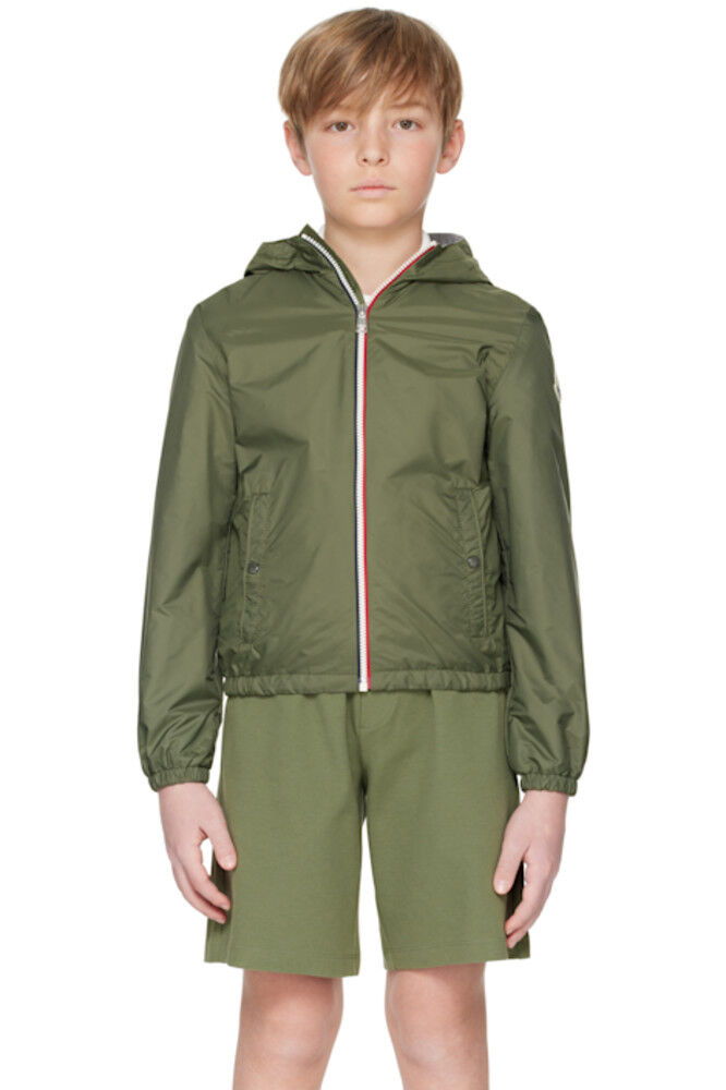 

Куртка-дождевик с капюшоном New Urville цвета хаки для больших детей Moncler Enfant
