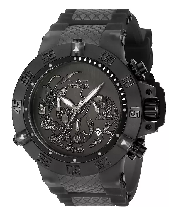 

Мужские кварцевые часы 37040 subaqua с тремя стрелками, черные, серебристые, с темно-серым циферблатом Invicta, black