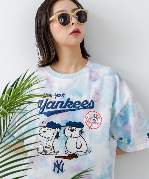 

Футболка с принтом PEANUTS x MLB, бренд MLB, цвет фиолетовый