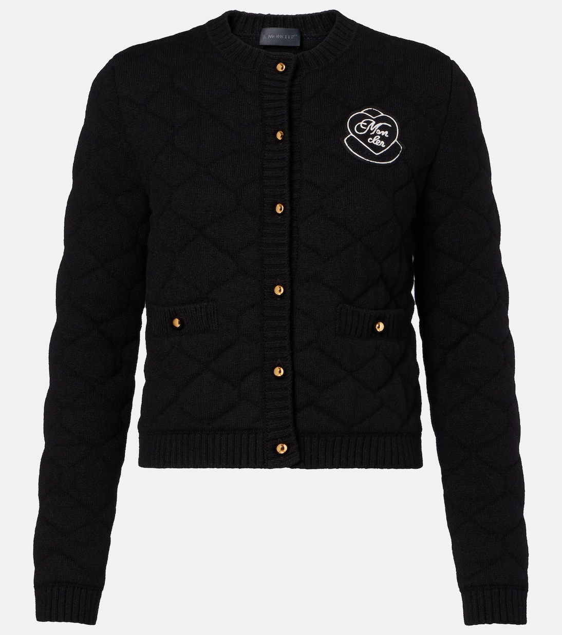 

Кардиган с логотипом из стёганой ткани с добавлением шерсти Moncler, черный