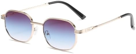 

Модные ретро-солнцезащитные очки в маленькой коробке для женщин, градиентные металлические очки для мужчин, классические универсальные очки с защитой от УФ-излучения UV400 MTZJH, 9