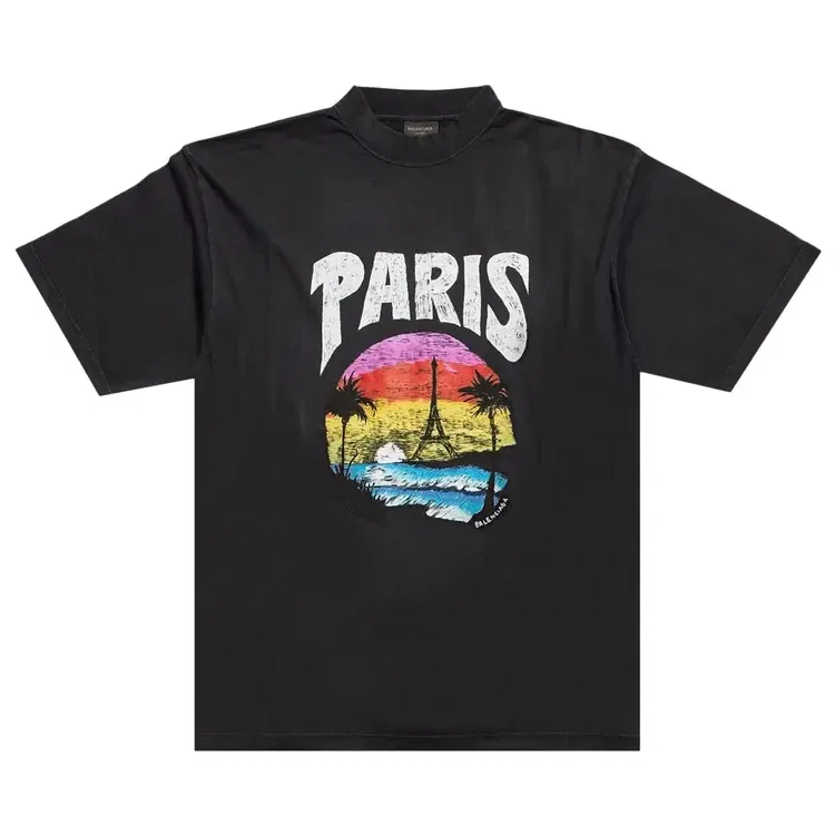 Футболка Balenciaga Paris Tropical, черный