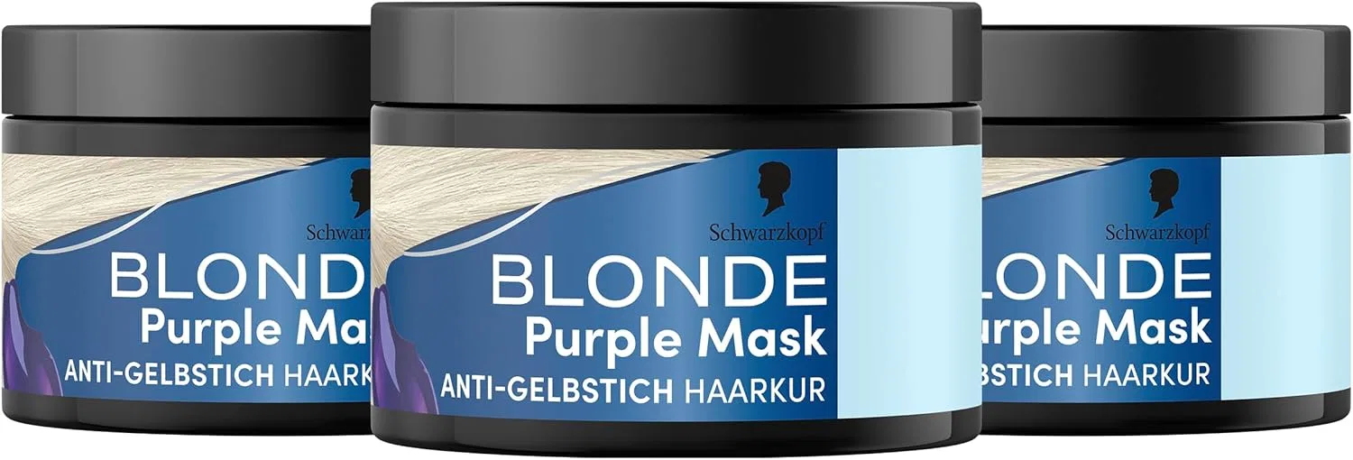 Фиолетовая маска Schwarzkopf Blonde (3 x 150 мл) с эффектом против желтизны Blonde