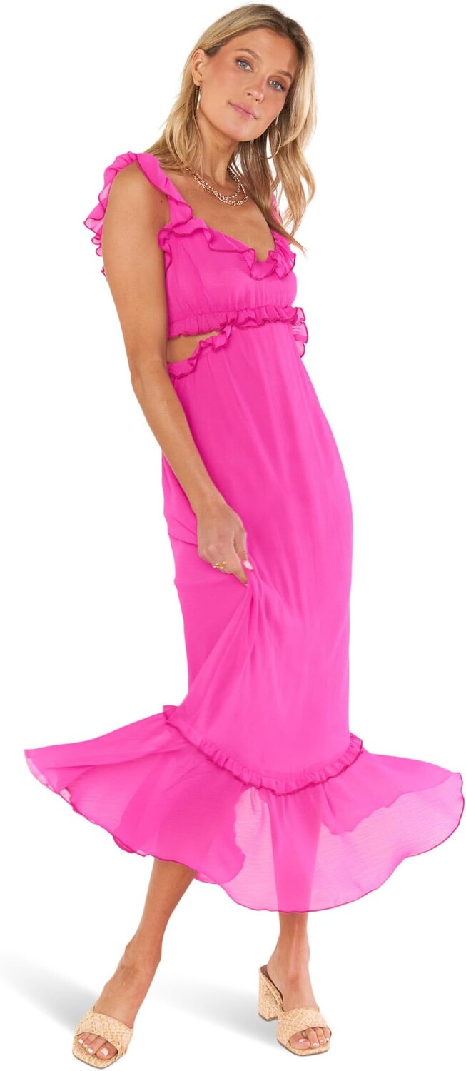 

Платье миди Lane Show Me Your Mumu, цвет Pink Crinkled Chiffon