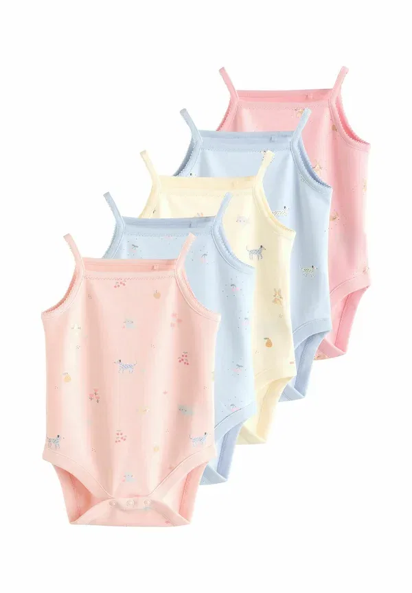 Боди Regular fit baby 5 pack Next, розовый/голубой/желтый
