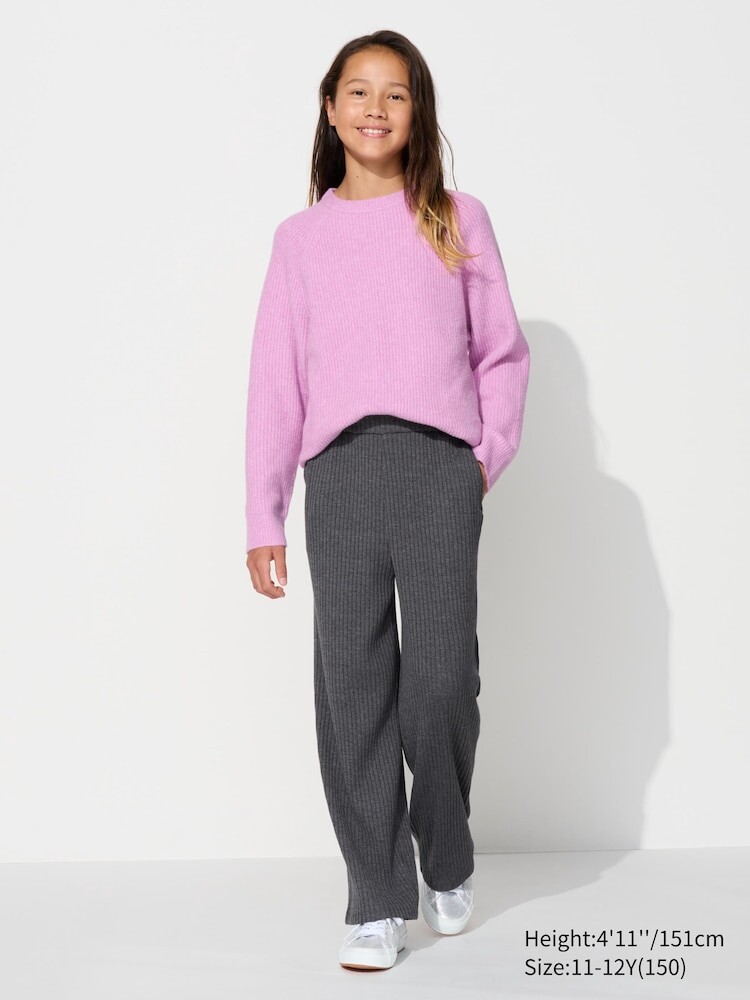 

Брюки для девочек в рубчик Uniqlo, цвет 08 серый