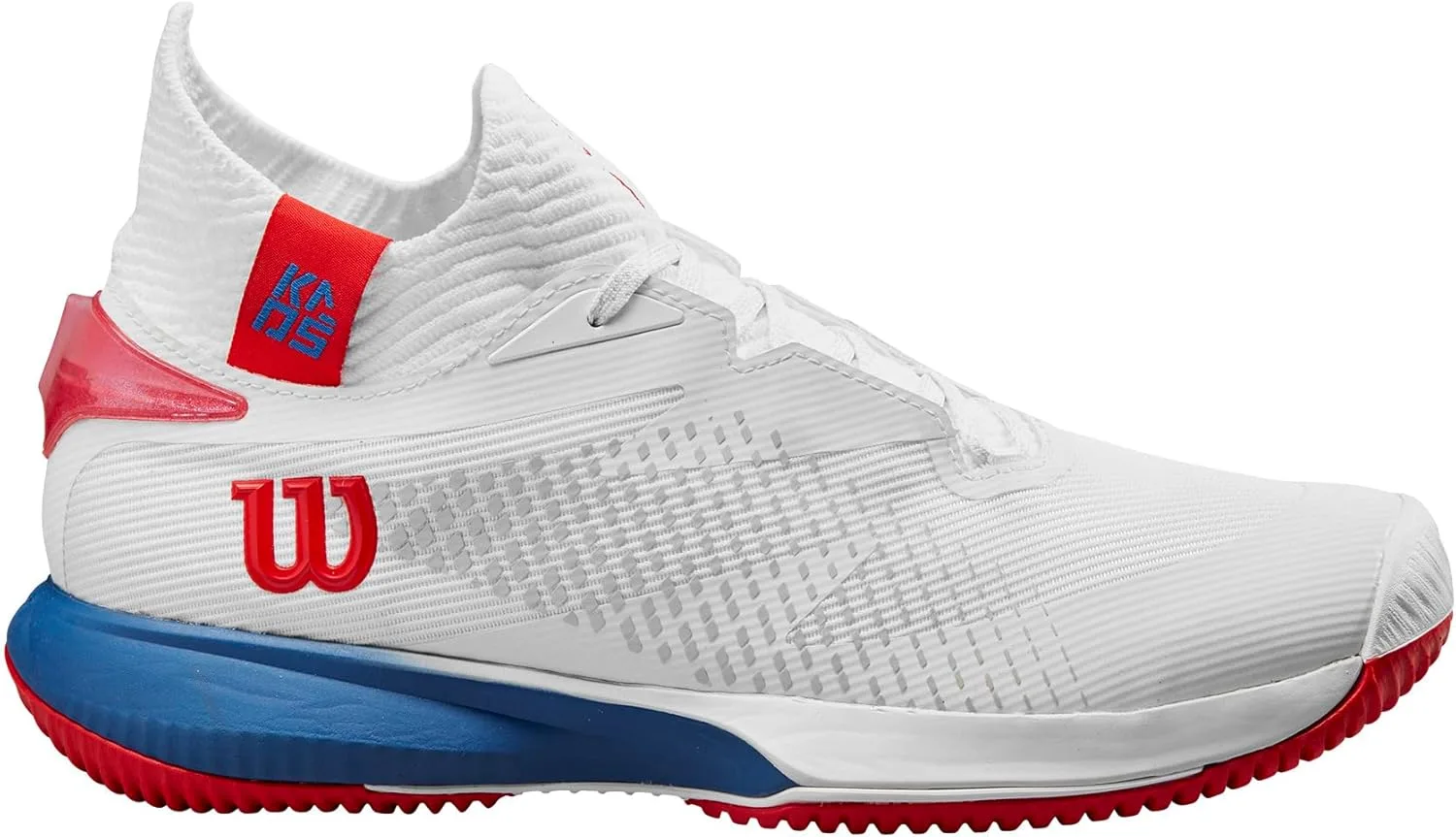 Мужские теннисные кроссовки Wilson Men's KAOS Rapide SFT, белый/синий/красный — фото 2