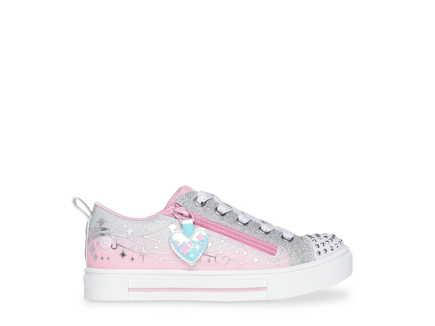 Twinkle Toes Twinkle Sparks Magical Ombre Light-Up Кроссовки - детские Skechers, Silver/Pink — фото 3