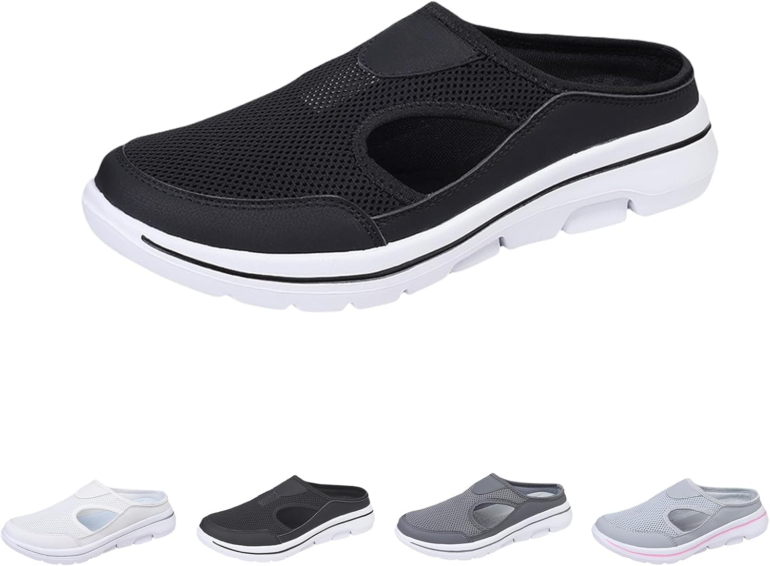 

Ортопедические мужские туфли Elsvia, комфортные дышащие спортивные сандалии с поддержкой, кроссовки на платформе из сетки для прогулок, унисекс Generic, черный