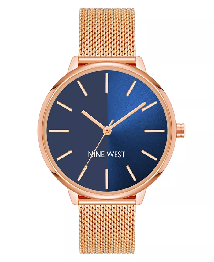 

Наручные часы Nine West Women's Quartz Rose Gold-Tone Stainless Steel Mesh Band Watch, 40 мм Anne Klein
